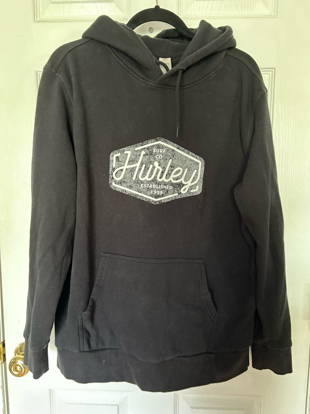 Hurley Black Men's Hooded Pullover with Logo